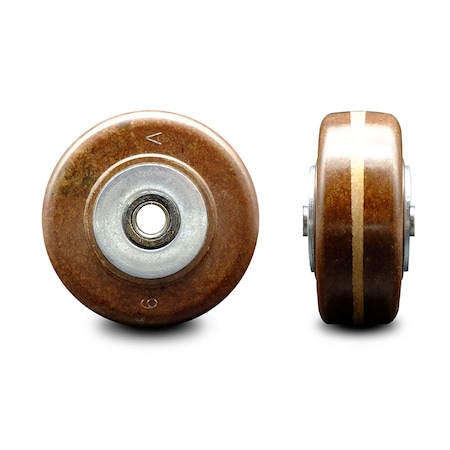 Service Caster SCC - 3" High Temp Phenolic Wheel w/Roller Bearing - 3/8" Bore -400 lbs Capacity SCC-PHRHT315-38